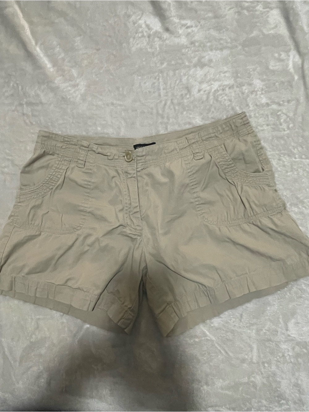 Women's Casual Linen-Blend Beige Bermuda Shorts